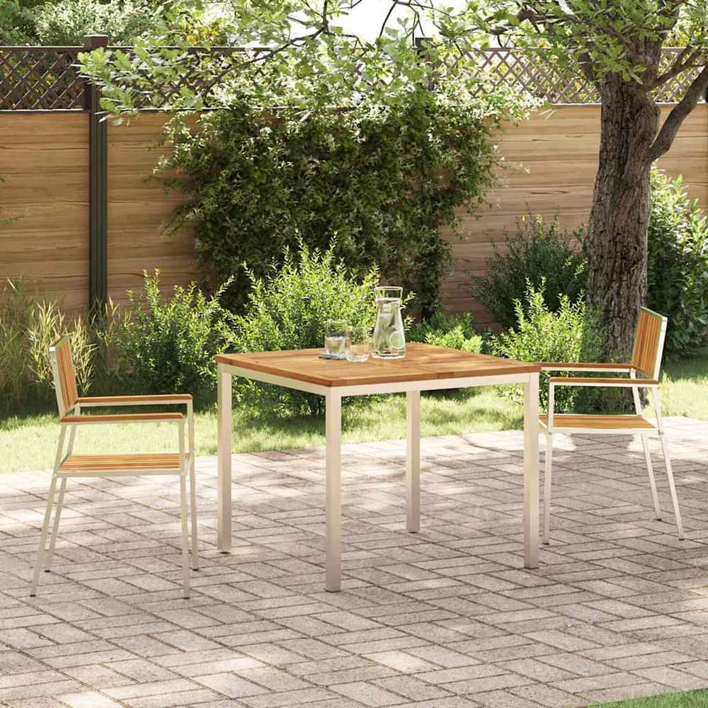 Outdoor Dining Set 5 pcs 150 x 90 x 75 cm Solid acacia wood 2 90 cm