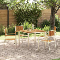Outdoor Dining Set 5 pcs 150 x 90 x 75 cm Solid acacia wood 4 90 cm