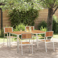 Outdoor Dining Set 5 pcs 150 x 90 x 75 cm Solid acacia wood 4 150 cm