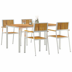 Outdoor Dining Set 5 pcs 150 x 90 x 75 cm Solid acacia wood 4 150 cm