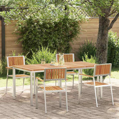 Outdoor Dining Set 5 pcs 150 x 90 x 75 cm Solid acacia wood 4 180 cm