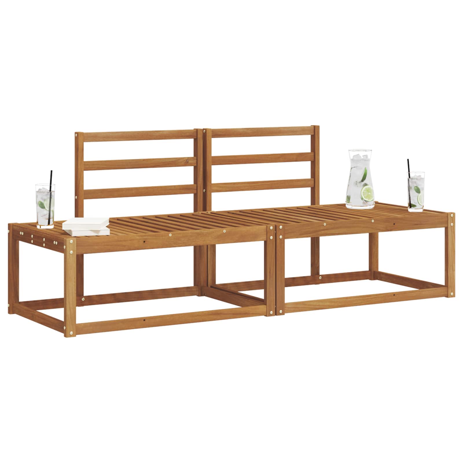 vidaXL Outdoor Sofa Set 2 pcs Natural 182.5 x 63 x 73 cm 3