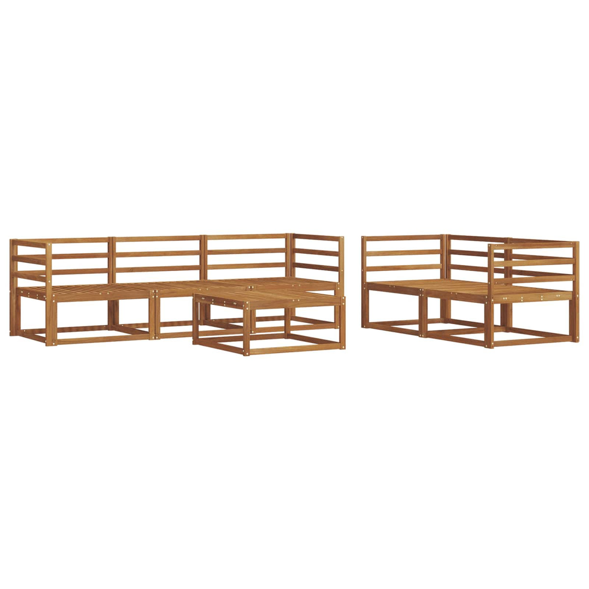 vidaXL Outdoor Sofa Set 6 pcs Natural Solid Acacia Wood 2