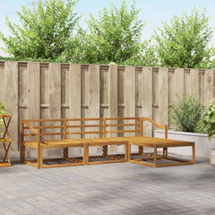 Outdoor Sofa Set 4 pcs Natural Solid Acacia Wood Sloped