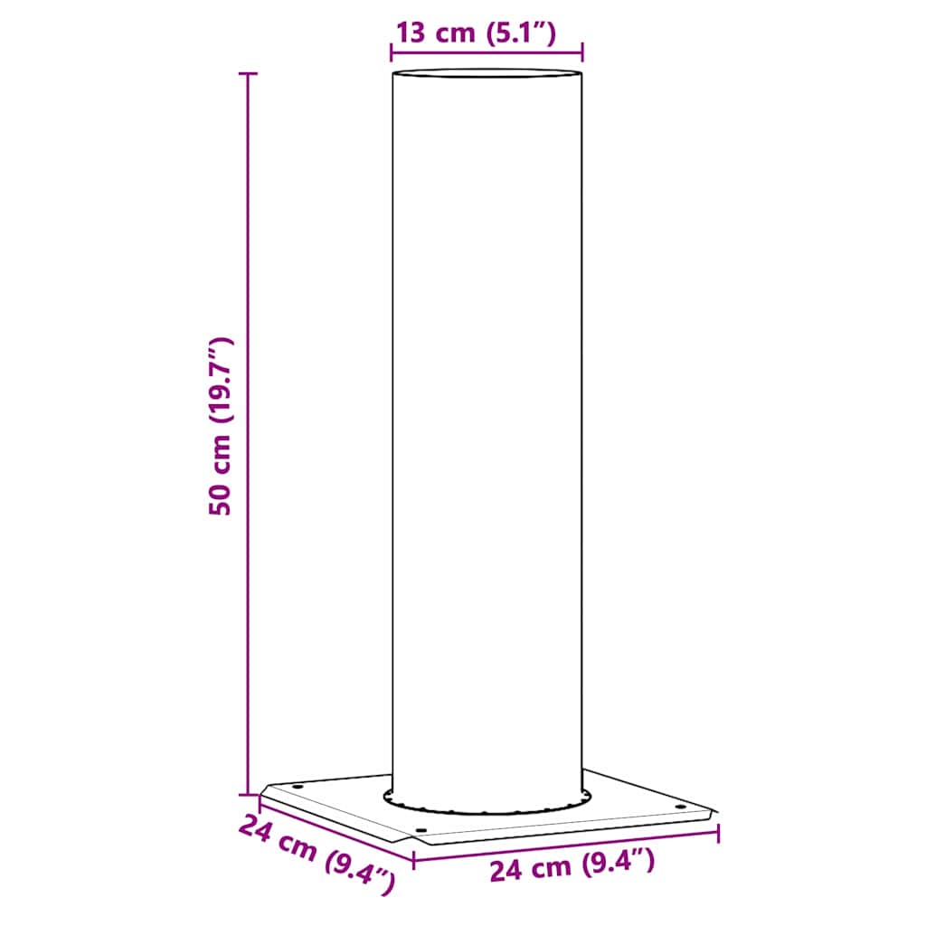 vidaXL Chimney Head Extension Silver 24 x 24 x 50 cm Stainless Steel 6