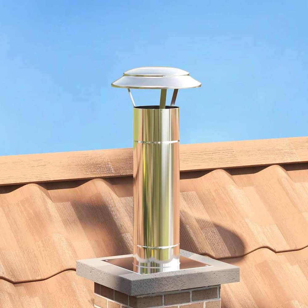 Chimney Extension Silver 25 x 25 x 65 cm Stainless Steel Ø 13 cm
