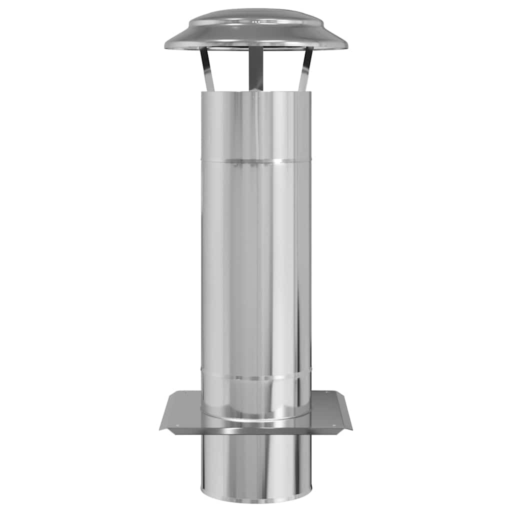 Chimney Extension Silver 25 x 25 x 65 cm Stainless Steel Ø 15 cm