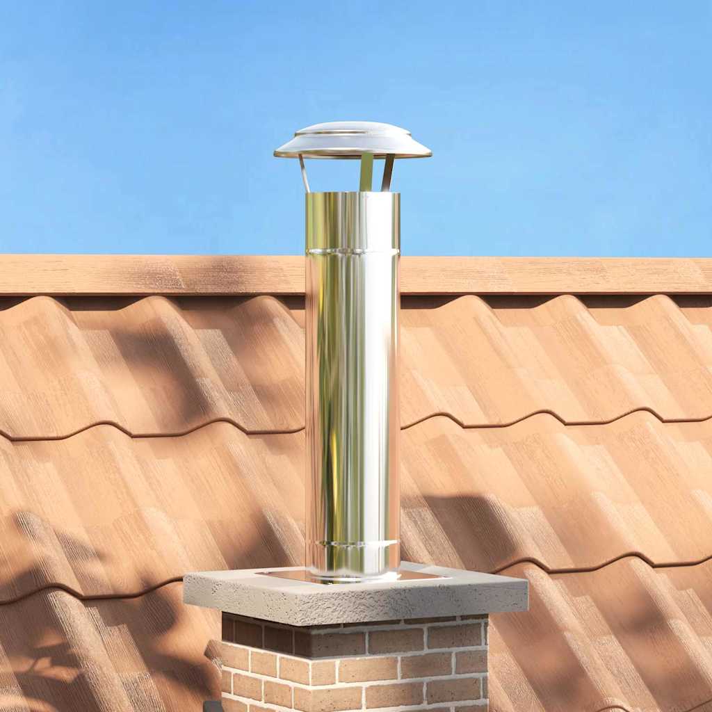 vidaXL Chimney Extension Silver 25 x 25 x 82 cm Stainless Steel 1