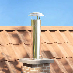 vidaXL Chimney Extension Silver 25 x 25 x 82 cm Stainless Steel 1