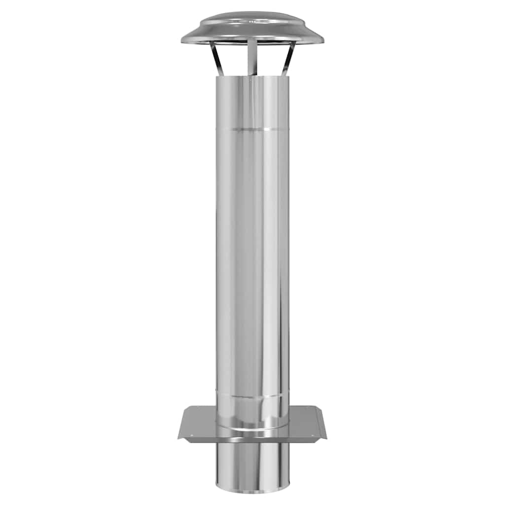 vidaXL Chimney Extension Silver 25 x 25 x 82 cm Stainless Steel 4