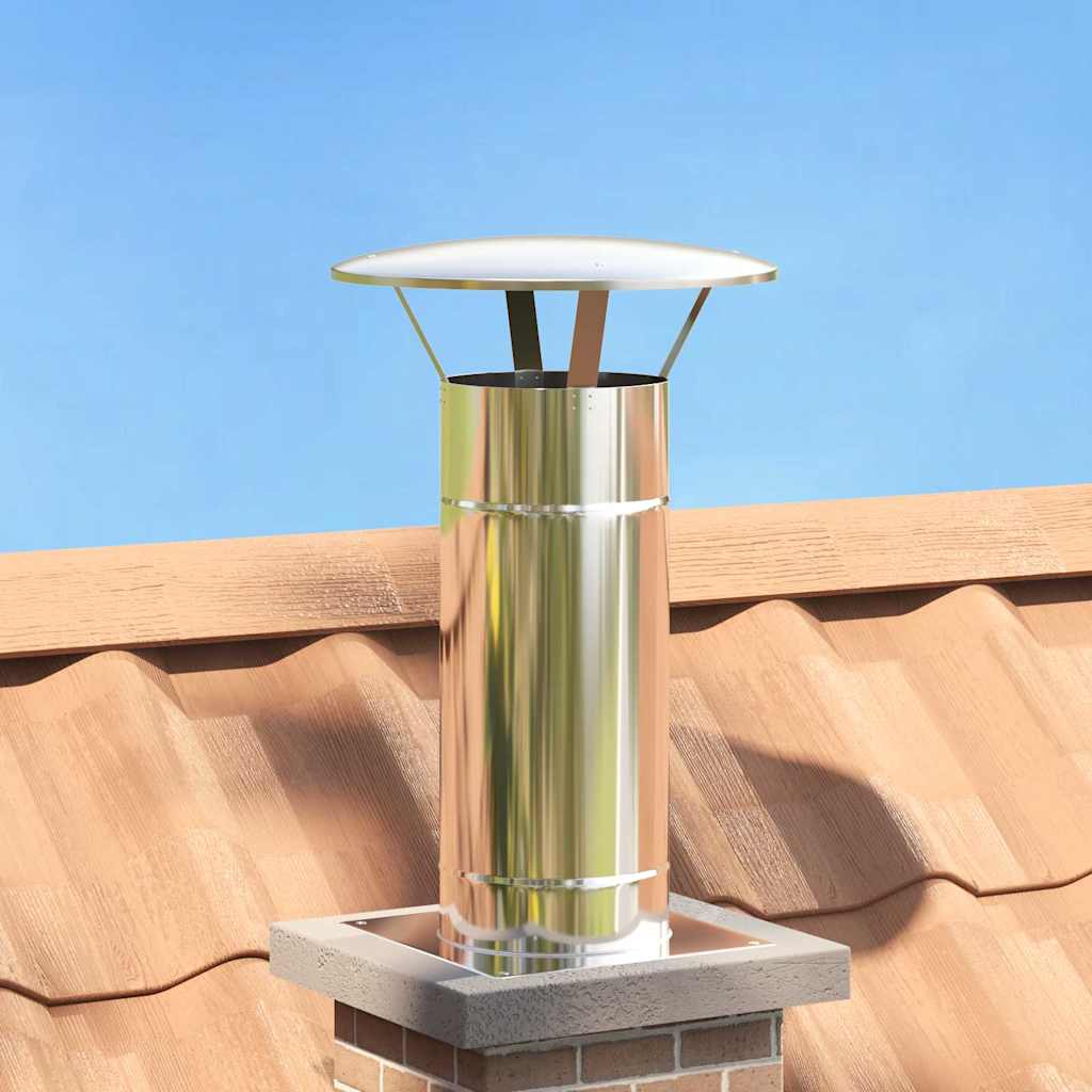 vidaXL Rain Cover Chimney Silver 35 x 35 x 20 cm Stainless Steel 1