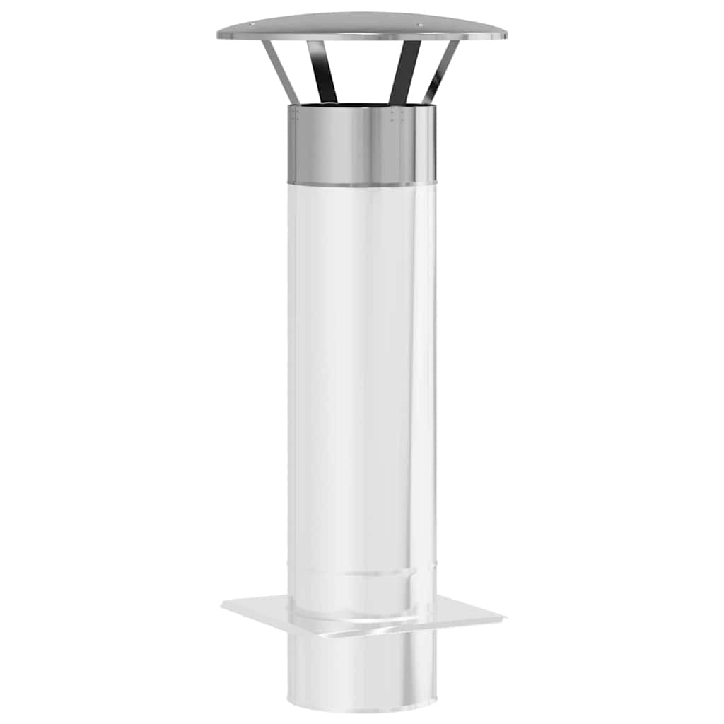 vidaXL Rain Cover Chimney Silver 35 x 35 x 20 cm Stainless Steel 3