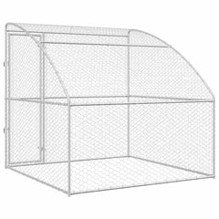 Dog Kennel 3 pcs Silver 6 x 2 x 2 m Galvanised steel 200 cm with 1 door
