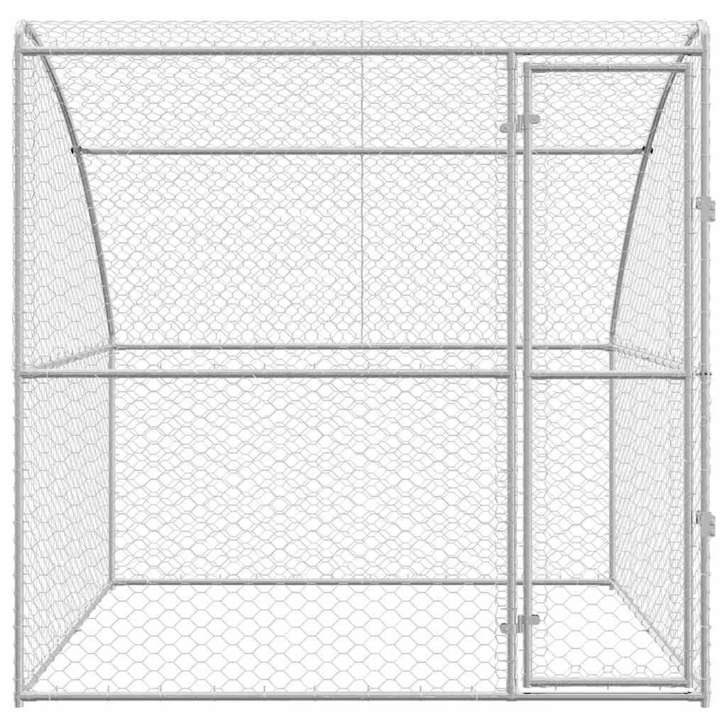 Dog Kennel 3 pcs Silver 6 x 2 x 2 m Galvanised steel 200 cm with 1 door
