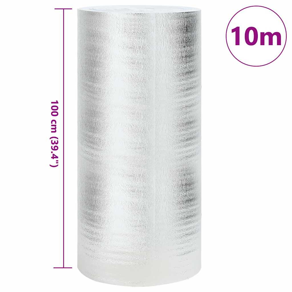 vidaXL Radiator Heat Reflector Silver 10 x 1 m Polyethylene 5