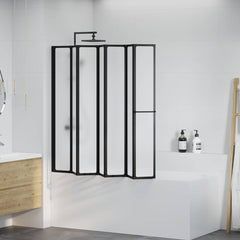 Shower Screen Folding 168 x 140 cm Aluminium Black Water drop