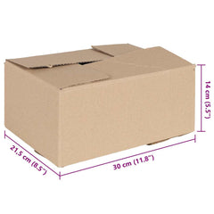 vidaXL Folding Box 50 pcs Natural 30 x 21.5 x 14 cm Cardboard 5