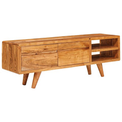 vidaXL TV Cabinet with Shelf Brown 110 x 30 x 40 cm Solid Acacia Wood 3