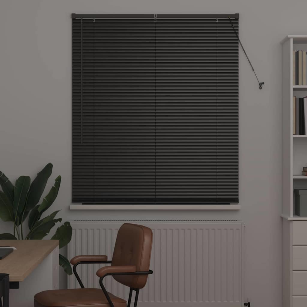 vidaXL Venetian Blinds Black 175 x 110 cm Aluminium 3