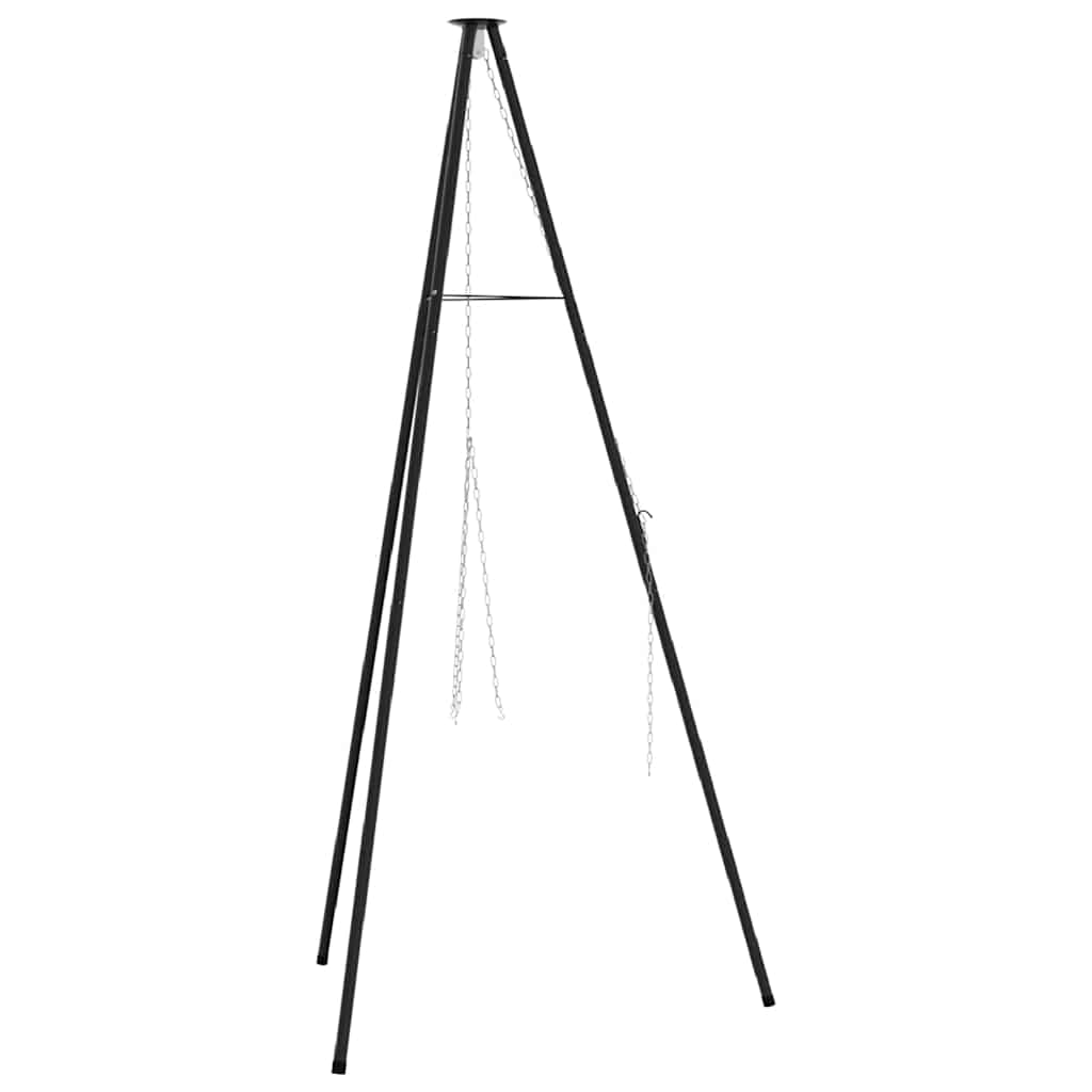 vidaXL Campfire Tripod Black 92 x 92 x 191.5 cm Steel 2