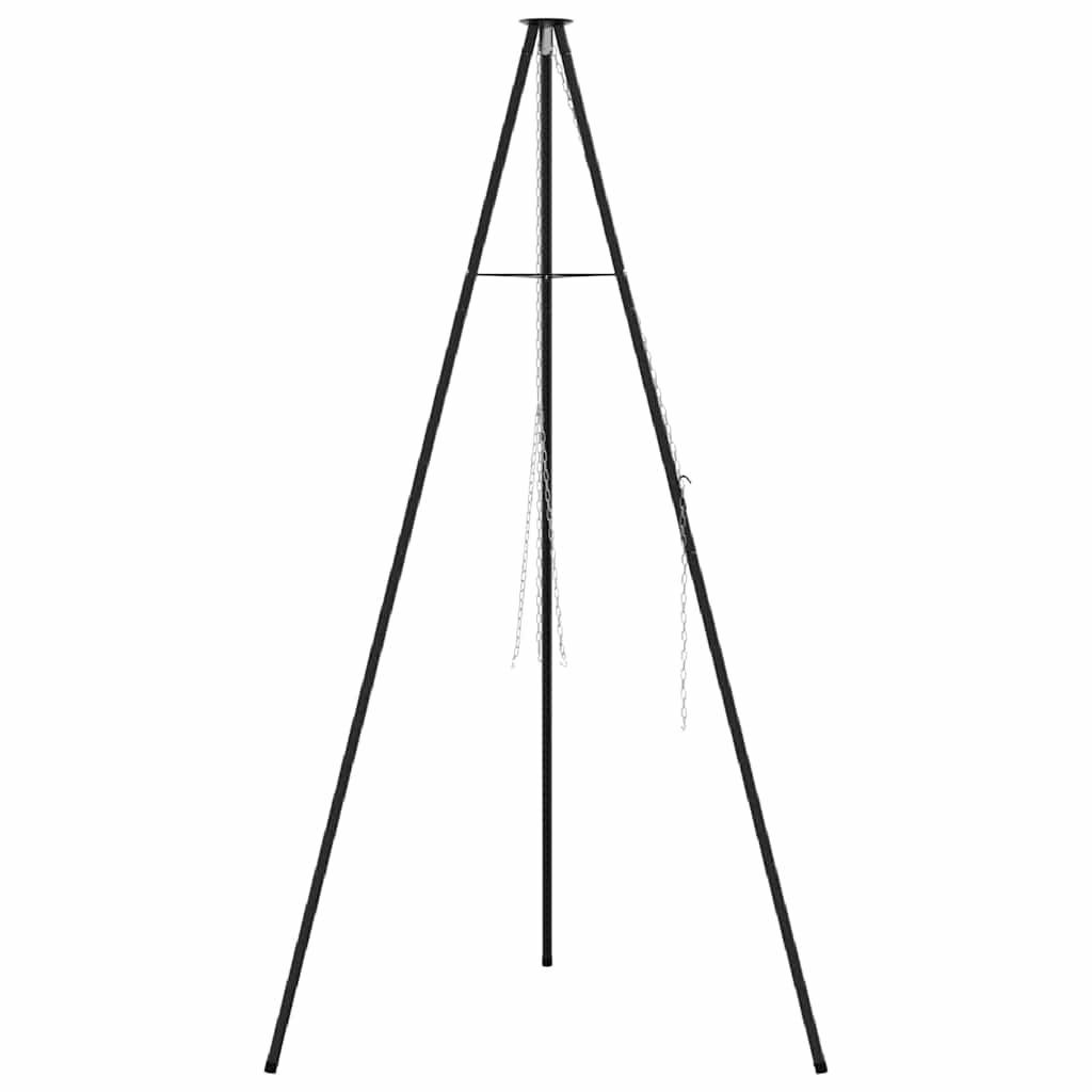 vidaXL Campfire Tripod Black 92 x 92 x 191.5 cm Steel 4