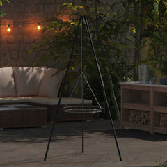 vidaXL Campfire Tripod 2 pcs Black Steel 3