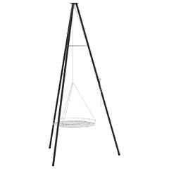 vidaXL Campfire Tripod 2 pcs Black Steel 2