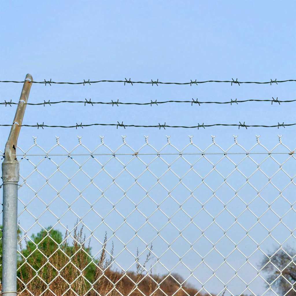 vidaXL Barbed Wire Green 500 m PVC-coated Steel 1