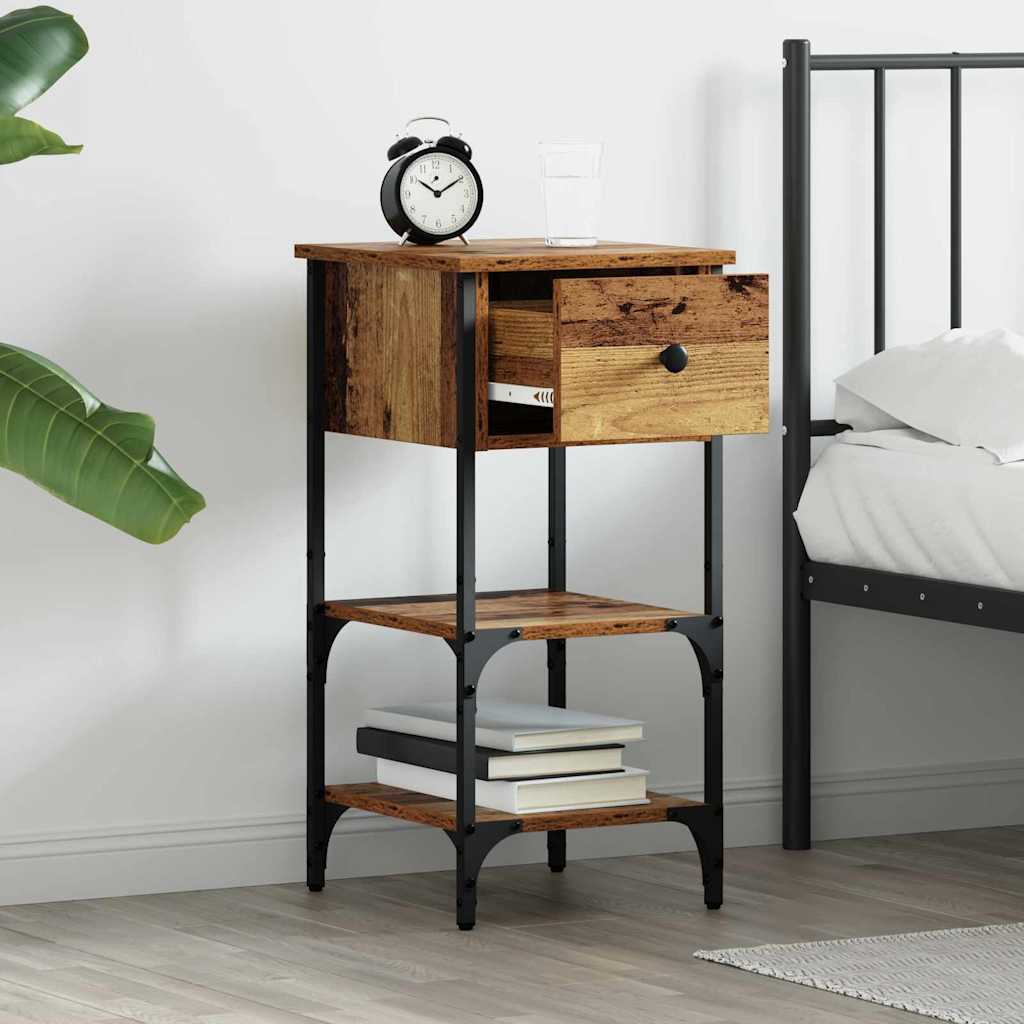 vidaXL Bedside Cabinet Brown 33.5 x 36 x 70 cm Engineered Wood 4