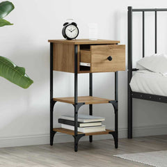 vidaXL Bedside Cabinet Brown 33.5 x 36 x 70 cm Engineered Wood 4