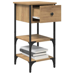 vidaXL Bedside Cabinet Brown 33.5 x 36 x 70 cm Engineered Wood 3