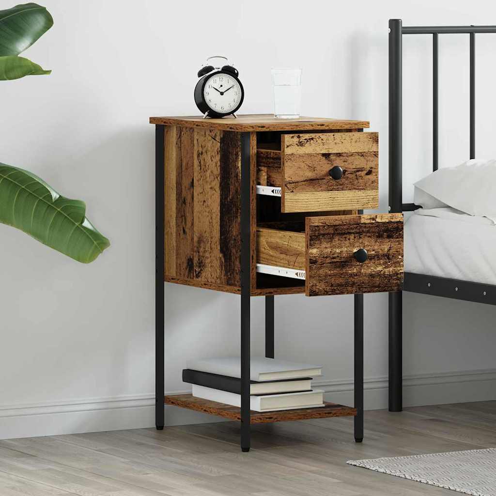 vidaXL Bedside Cabinet Old wood 32 x 42 x 70 cm Engineered wood 4