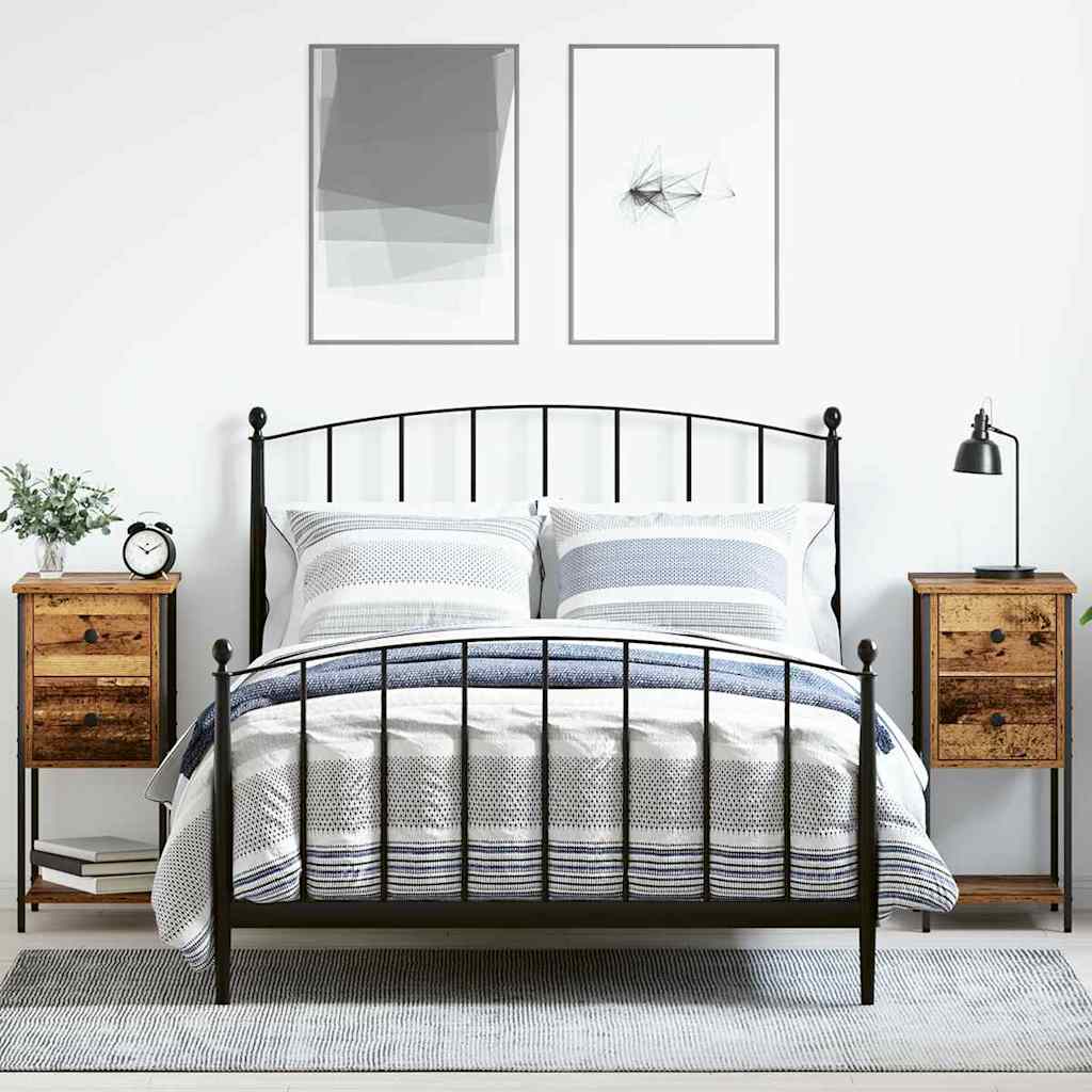 vidaXL Bedside Cabinet 2 pcs Old wood 32 x 42 x 70 cm Engineered wood 1