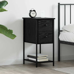 vidaXL Bedside Cabinet Black oak 32 x 42 x 70 cm Engineered wood 1