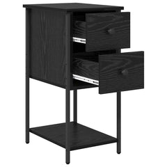 vidaXL Bedside Cabinet Black oak 32 x 42 x 70 cm Engineered wood 5
