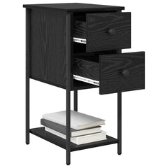 vidaXL Bedside Cabinet Black oak 32 x 42 x 70 cm Engineered wood 3