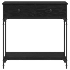 vidaXL Console Table Black oak 75 x 34.5 x 75 cm Engineered wood 6