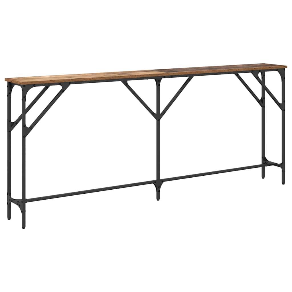 vidaXL Console Table Old Wood 180 x 23 x 75 cm 2