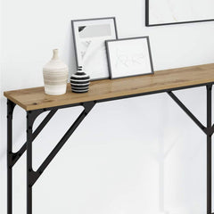 vidaXL Console Table Artisan oak 180 x 23 x 75 cm 4