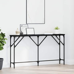 vidaXL Console Table Black oak 140 x 23 x 75 cm 1