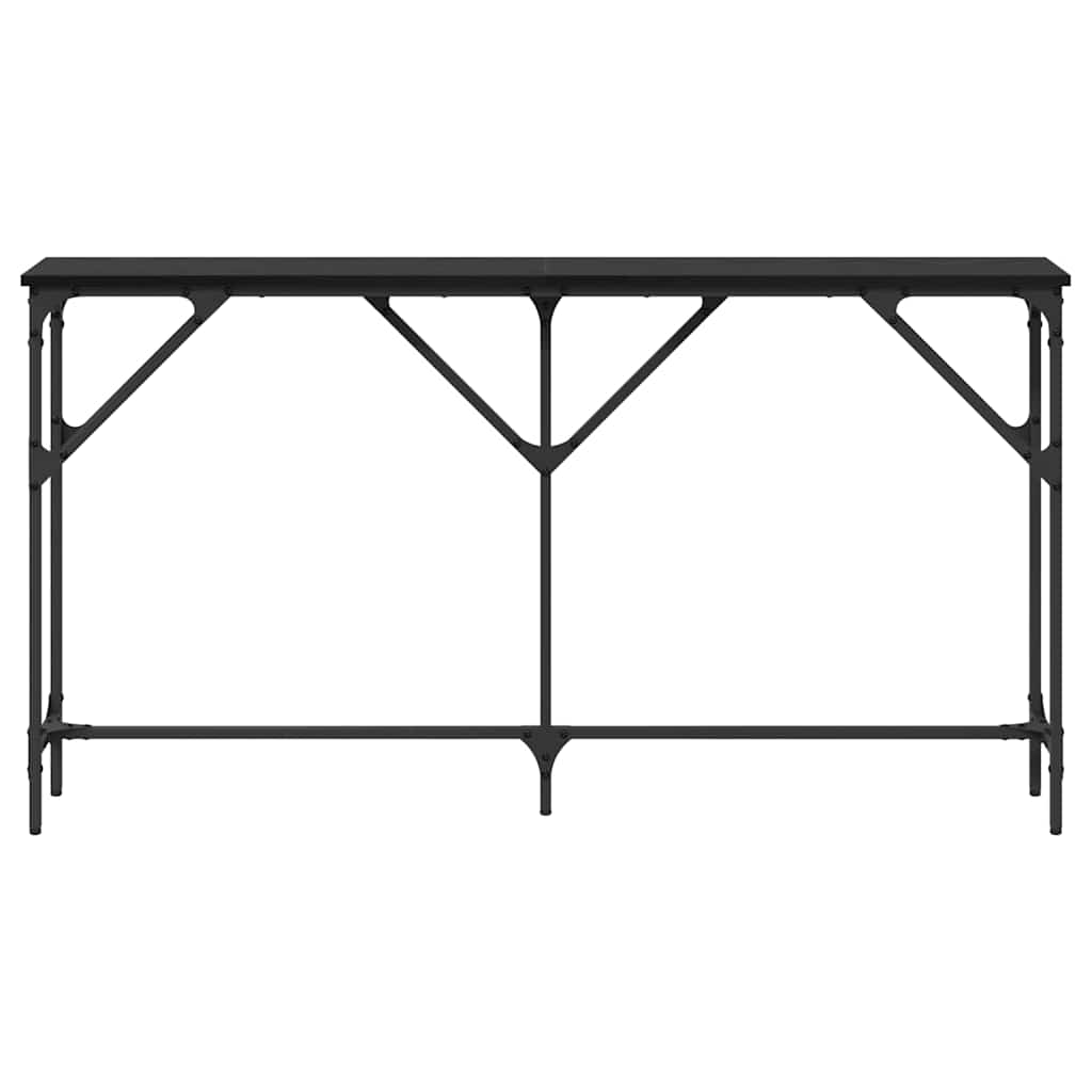 vidaXL Console Table Black oak 140 x 23 x 75 cm 5