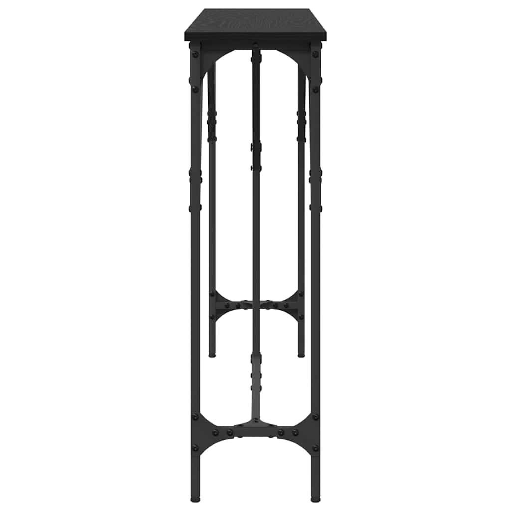 vidaXL Console Table Black oak 140 x 23 x 75 cm 6