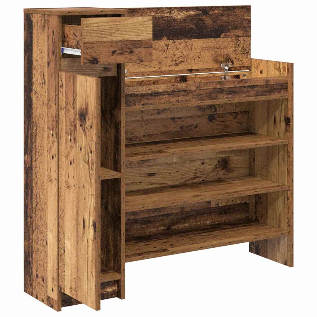 vidaXL Shoe Cabinet 100.5 x 28 x 100 cm Engineered Wood Old Wood 5