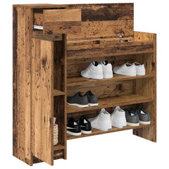 vidaXL Shoe Cabinet 100.5 x 28 x 100 cm Engineered Wood Old Wood 3