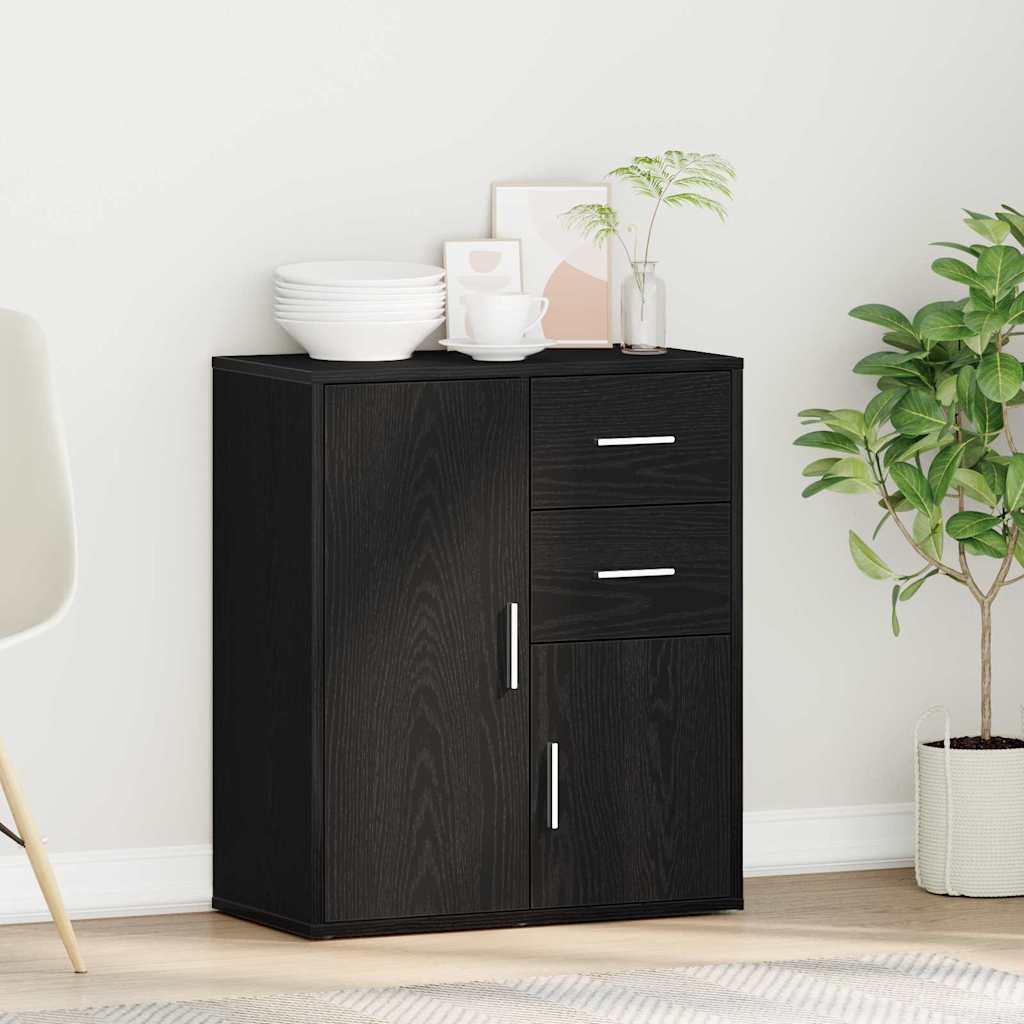 vidaXL Sideboard Black Oak 60 x 31 x 70 cm Engineered Wood 4