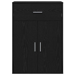 vidaXL Sideboard Black Oak 60 x 30 x 84 cm Engineered Wood 6
