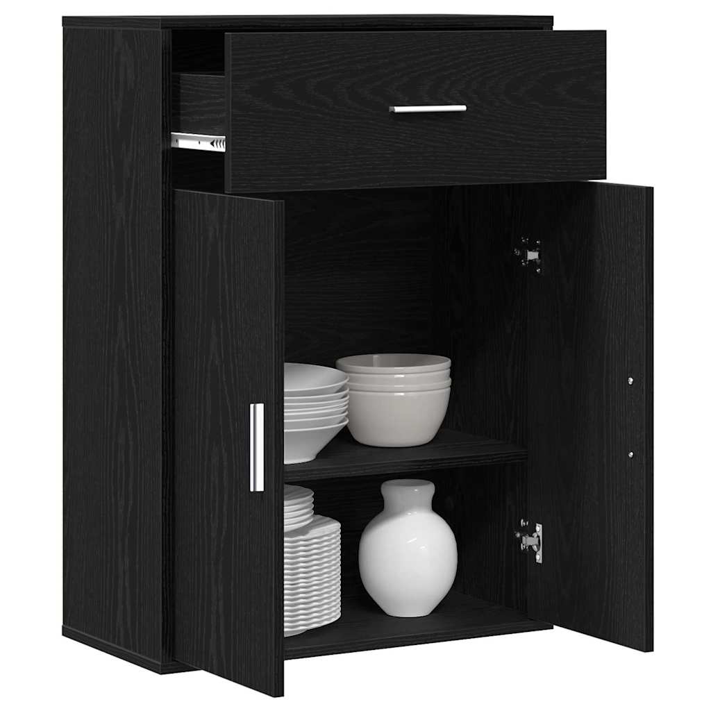 vidaXL Sideboard Black Oak 60 x 30 x 84 cm Engineered Wood 3