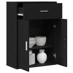 vidaXL Sideboard Black Oak 60 x 30 x 84 cm Engineered Wood 3