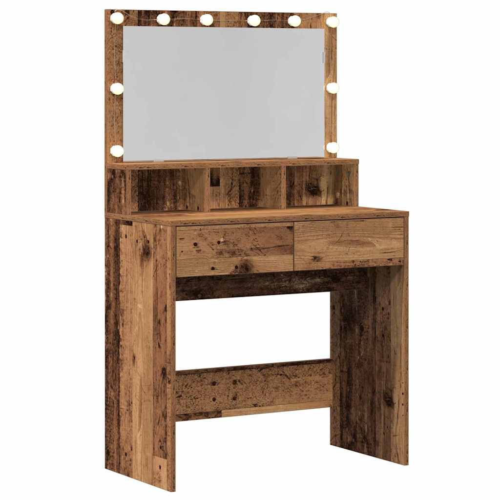 vidaXL Dressing Table Old Wood 80 x 41 x 134.5 cm Engineered Wood 5