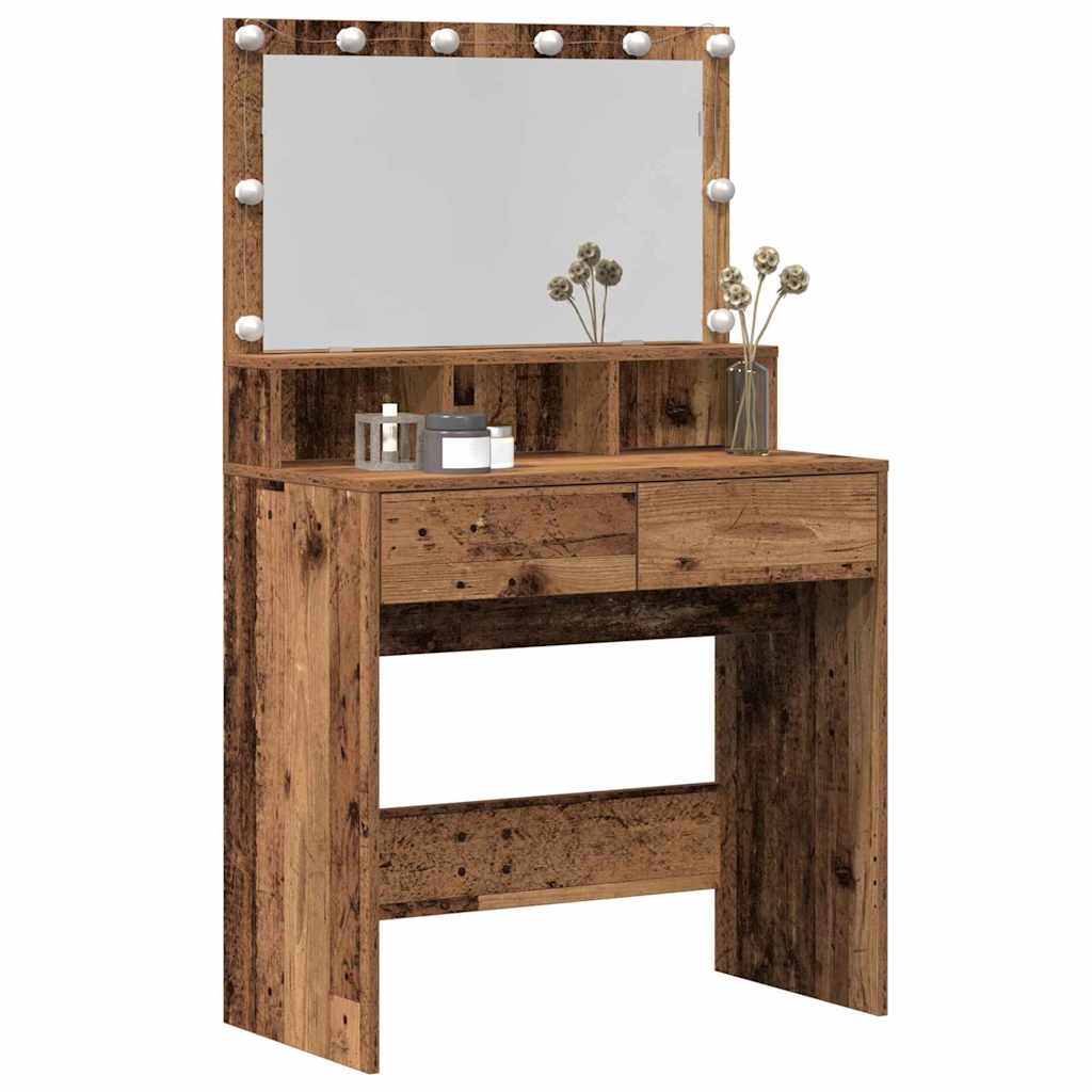 vidaXL Dressing Table Old Wood 80 x 41 x 134.5 cm Engineered Wood 3